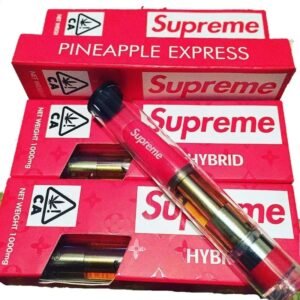 Authentic Supreme Carts for sale packaging with holographic verification.